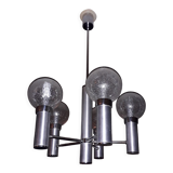 Chandelier 5 glass balls 1970