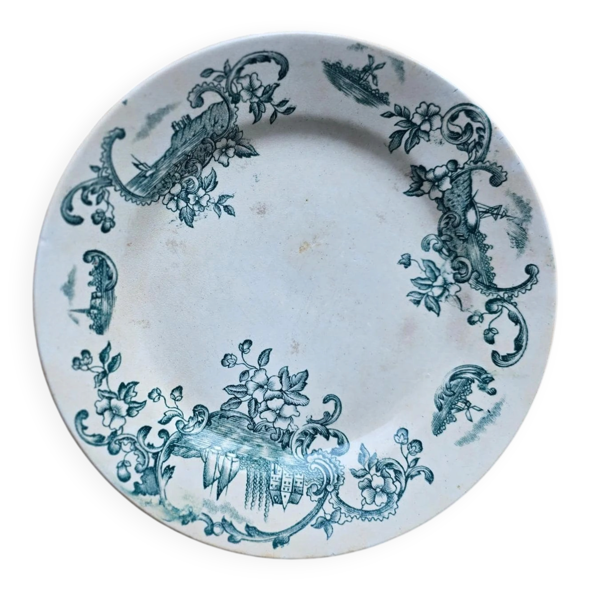 Assiette semi-creuse modèle Marine, Terre de fer