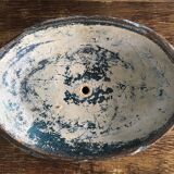 Planter blue enamelled cast late XIX early XX