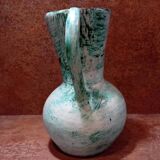 Turquoise ceramic pitcher vase