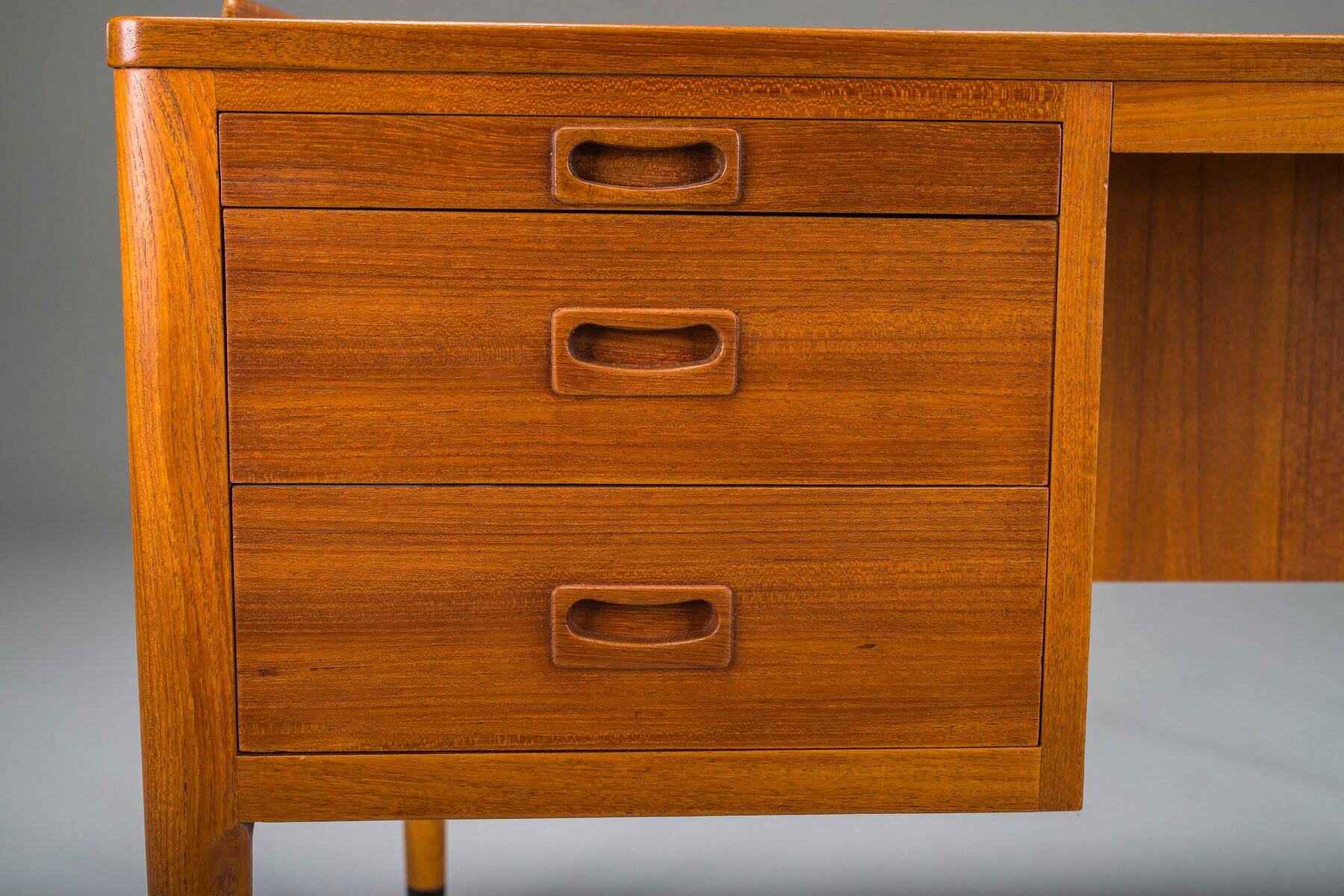 Scandinavian modern teak writing desk attributed to H. Brockmann Petersen for Poul M. Jessen, 1960s