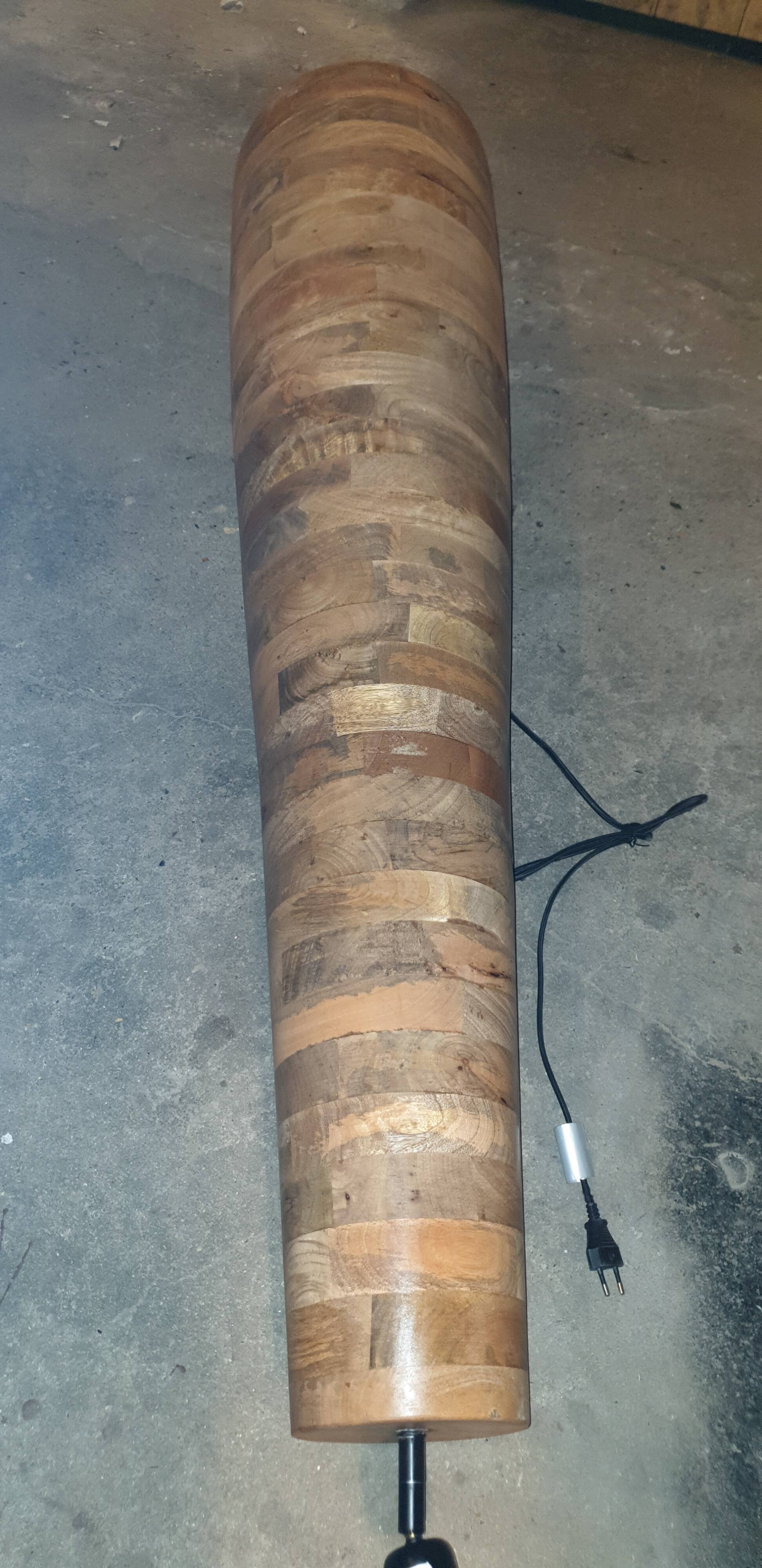 Design column floor lamp in mango wood