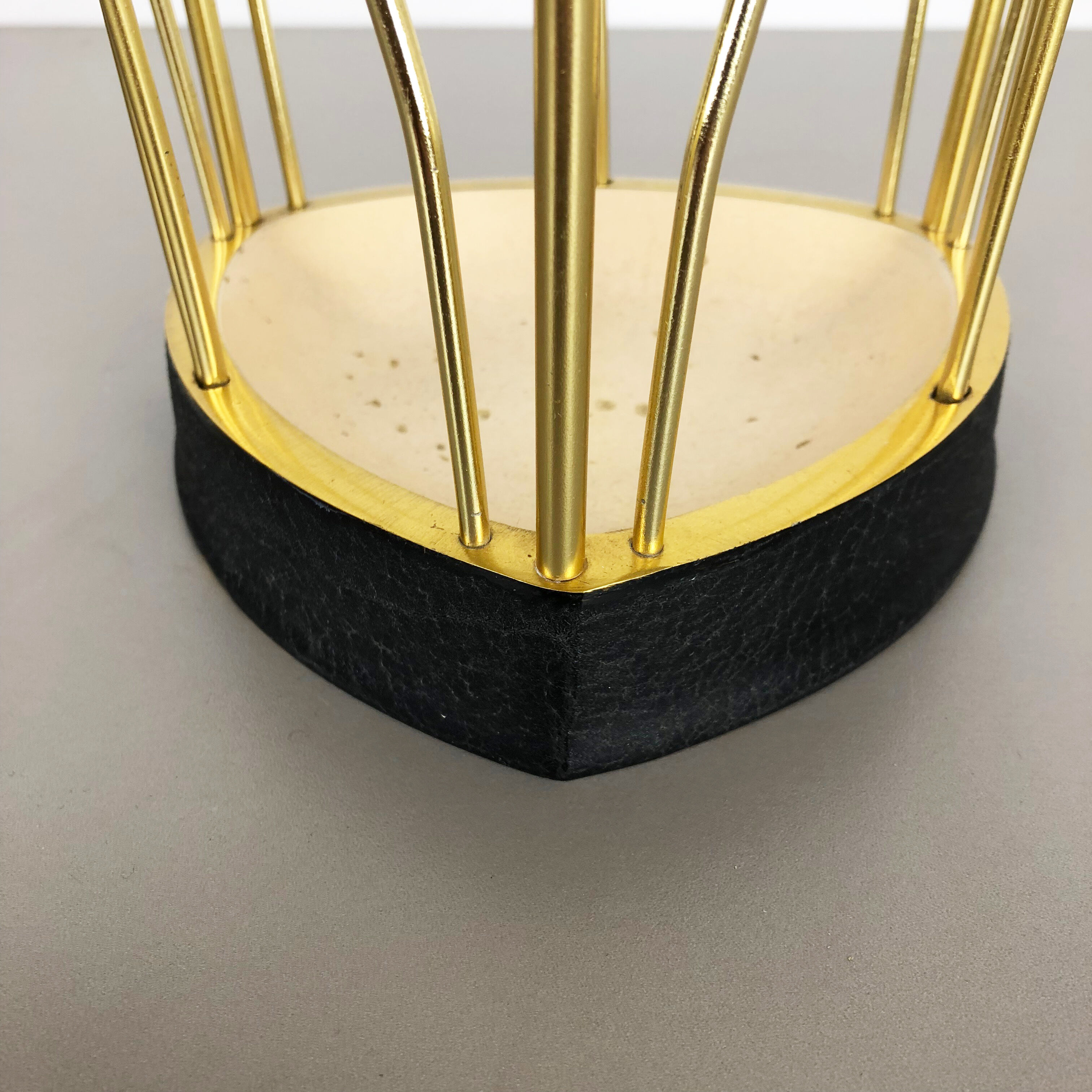 Midcentury metal brass modernist umbrella stand, Germany, 1950s