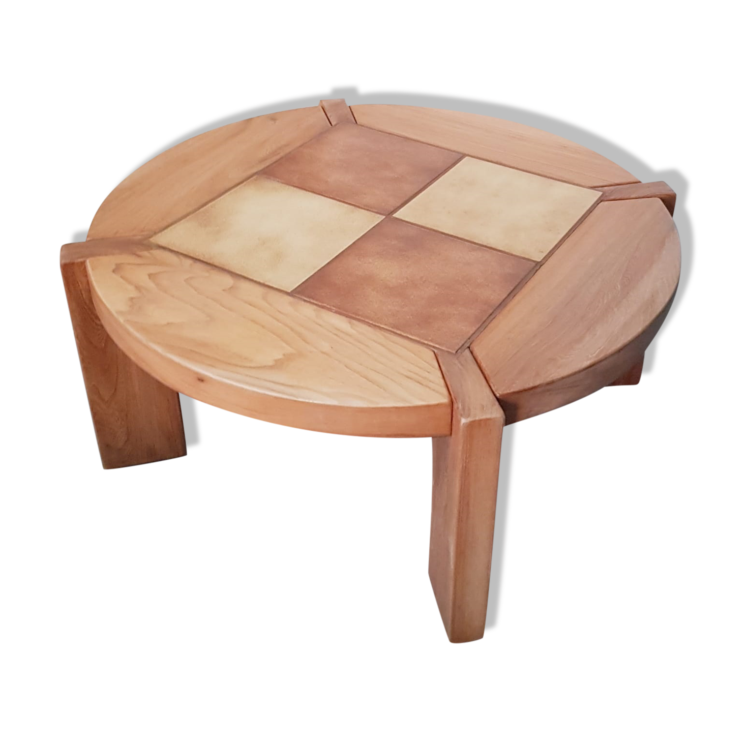 Solid elm coffee table 1970