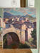 Painting signed sunny village soft colors