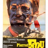 Original film poster " Pierrot Le Fou " 1965 Jean-paul Belmondo, Karina...