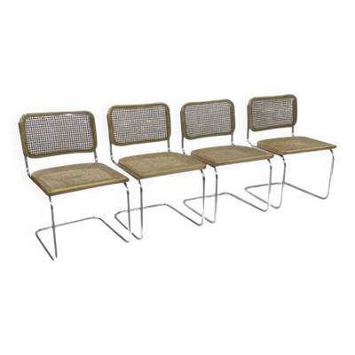 Ensemble de 4 chaises modèle Cesca B32 conçu par Marcel Breuer design