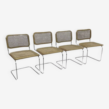 Set of 4 chairs model Cesca B32 designed by Marcel Breuer design