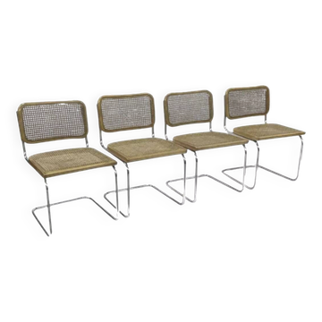 Set of 4 chairs model Cesca B32 designed by Marcel Breuer design