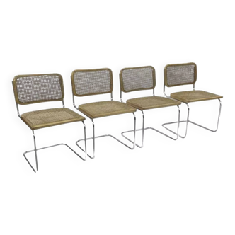 Set of 4 chairs model Cesca B32 designed by Marcel Breuer design