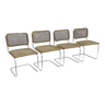 Set of 4 chairs model Cesca B32 designed by Marcel Breuer design
