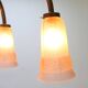 Art Deco chandelier with etched pink glass shades, Belgium 1930s