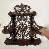 antique Napoleon III wall shelf in openwork wood