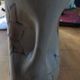 Beige vase by vallauris with flower pattern - excellent condition