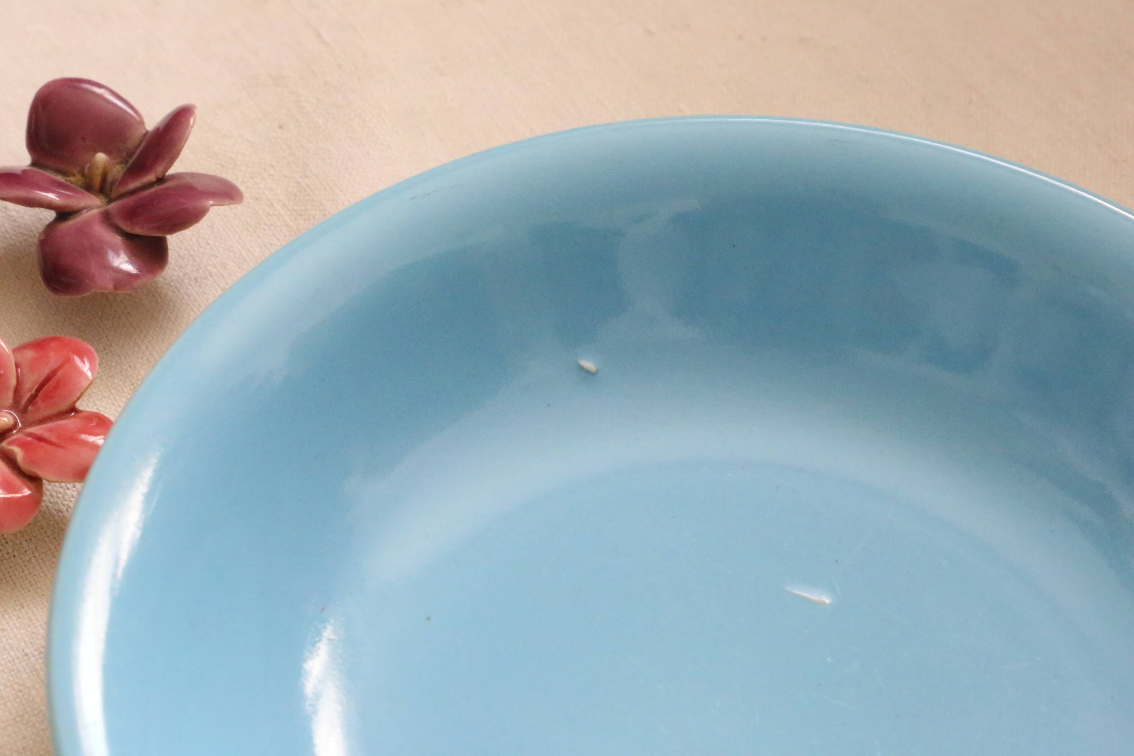 Set de 4 assiettes calottes / creuses en céramique, BOCH, vintage