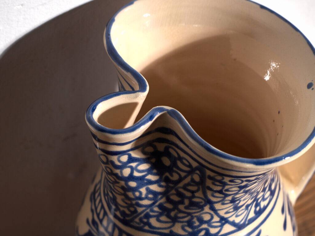Old blue and white faience jug – Central Europe, around 1930
