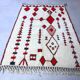 Tapis en laine rouge et blanc 250cmx150cm