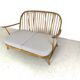 Vintage ercol windsor 2-seater sofa padded in French tick