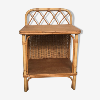 Bamboo and rattan bedside table