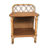 Bamboo and rattan bedside table