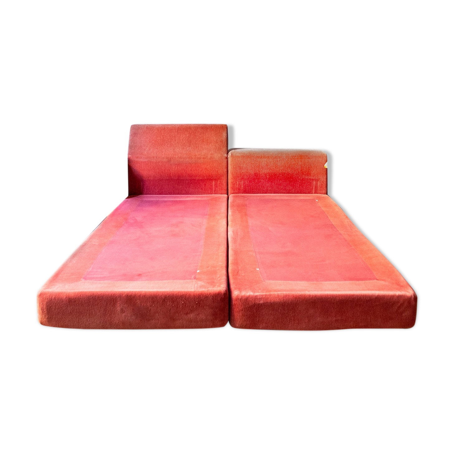 Bedroom in winked maple and fabric by Giovanni Offredi for Saporiti Italia 1970s