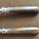Service cutlery in horn, silver metal and wood in their box