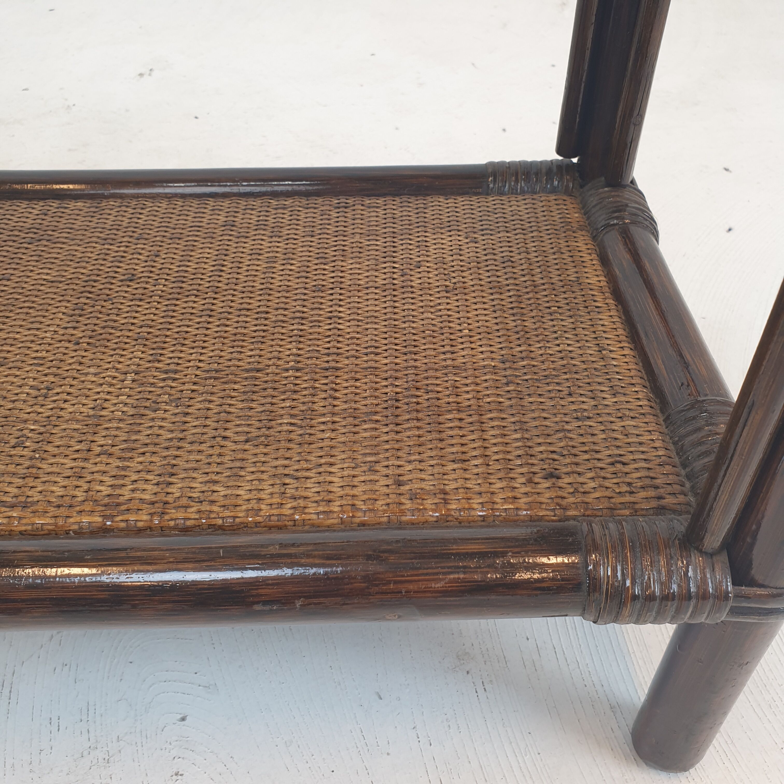 Italian Bamboo and Rattan Coffee Table, 1980s