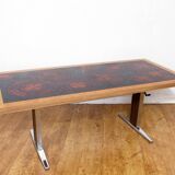Adjustable coffee table, raise and lower system 1970