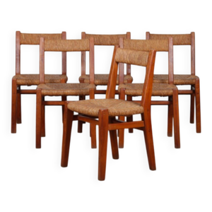 suite de 6 chaises paillées
