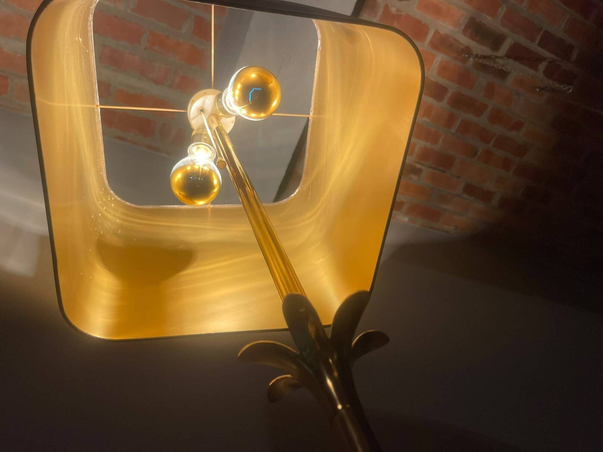 Exceptional French Hollywood Regency Brass Floor Lamp