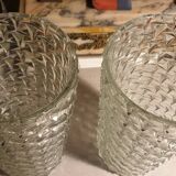 Pair of vintage diamond tip vases