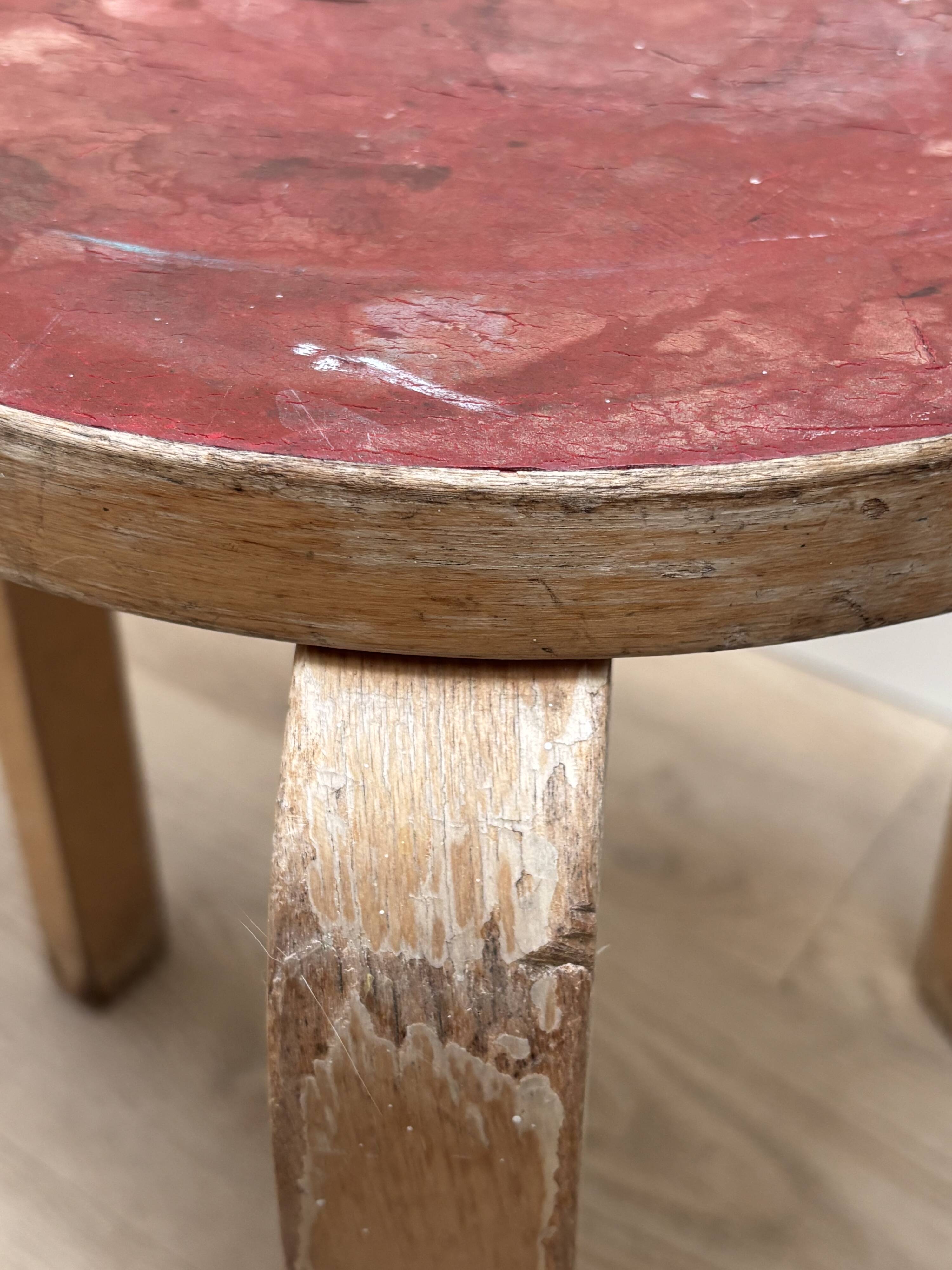 Alvar Aalto Artek Stool 60 Finland 1950s Vintage Birch Original Patina