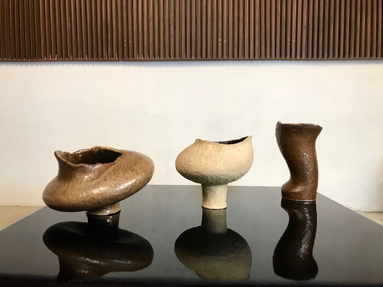Sculptural Studio Ceramic art vase by Atelier Sorembe, Germany 1970
