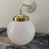 Vintage white opaline wall lamp