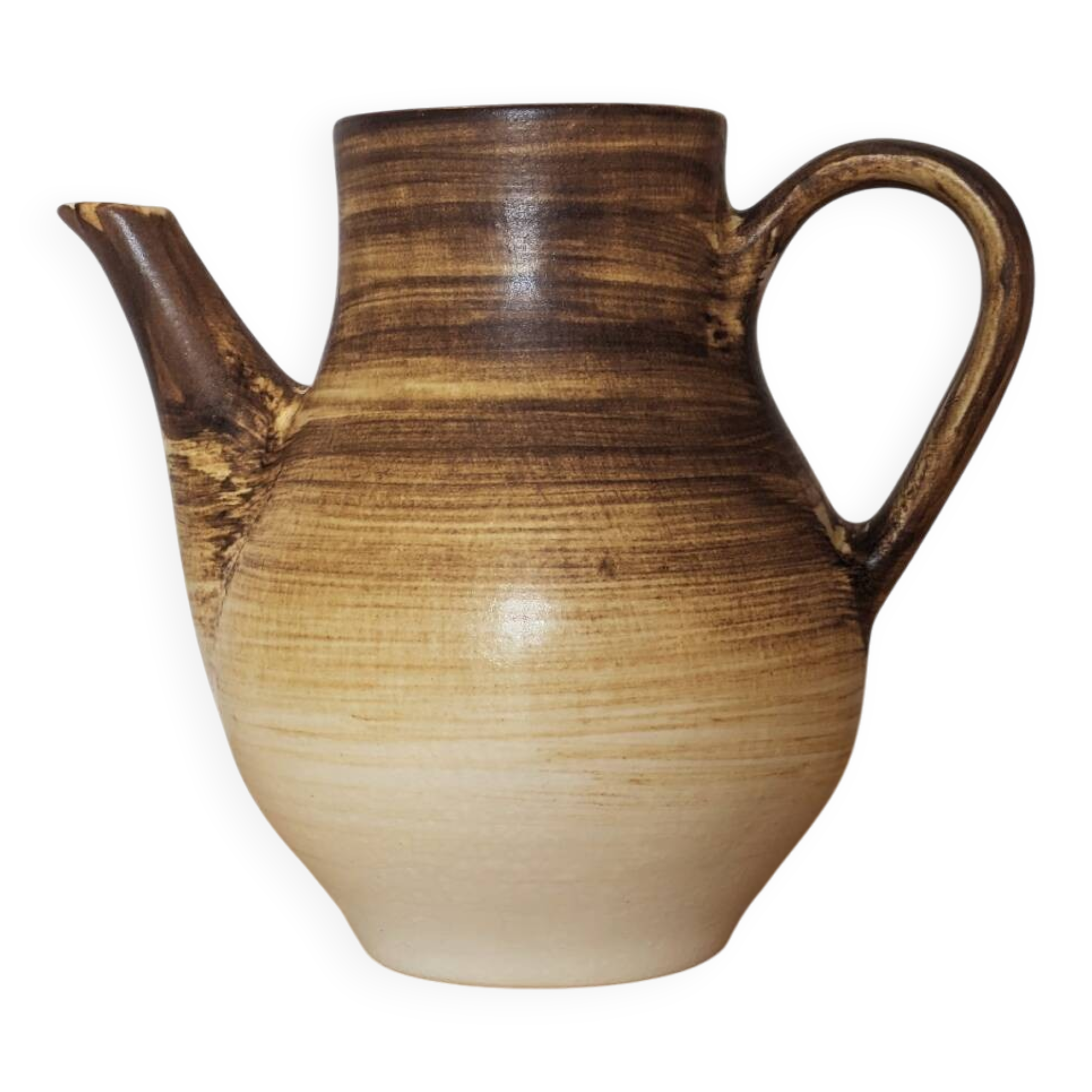 Pichet Longchamp en céramique décorée à la main