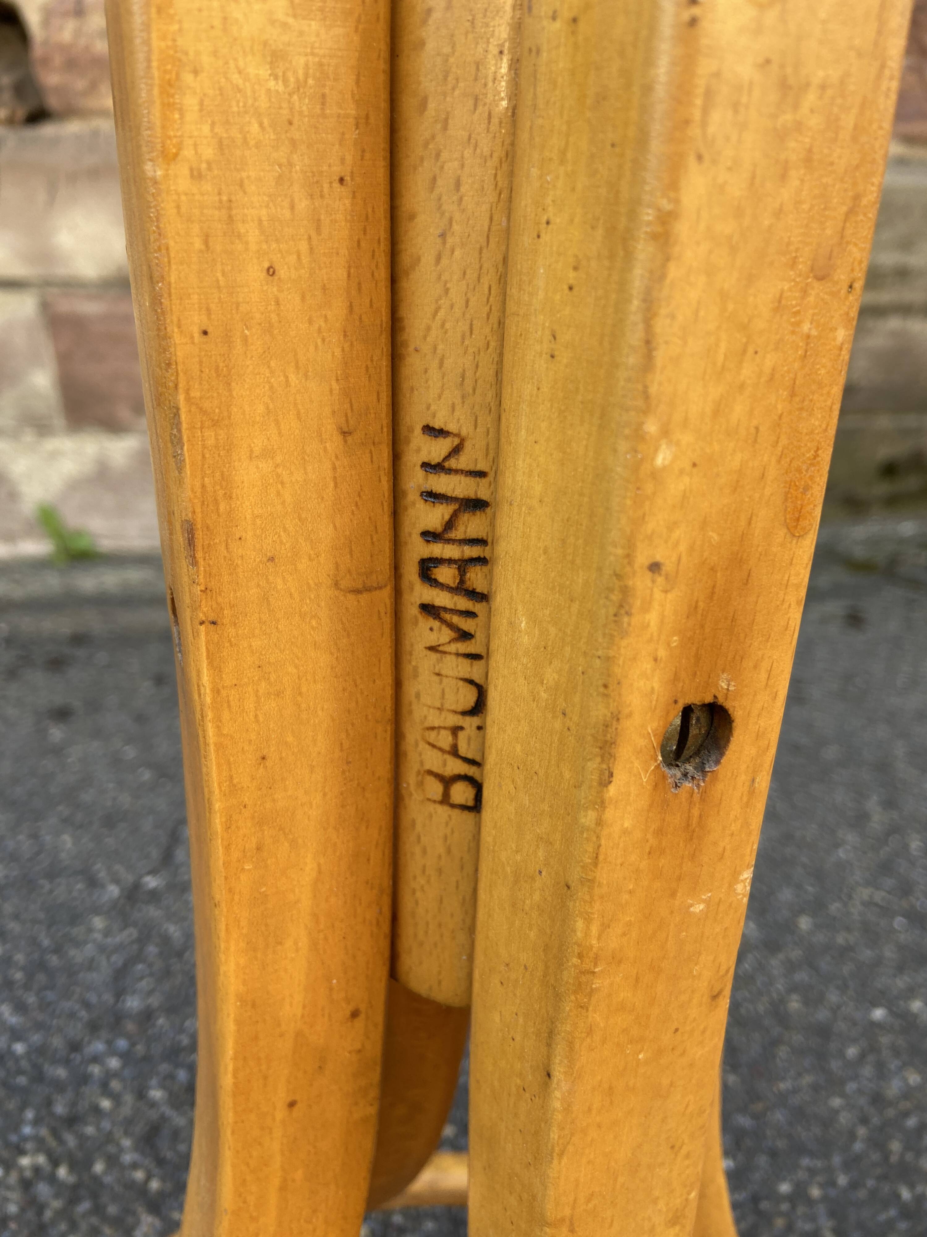 Antique French Art Deco Parrot Coat Rack Curved Wood Baumann