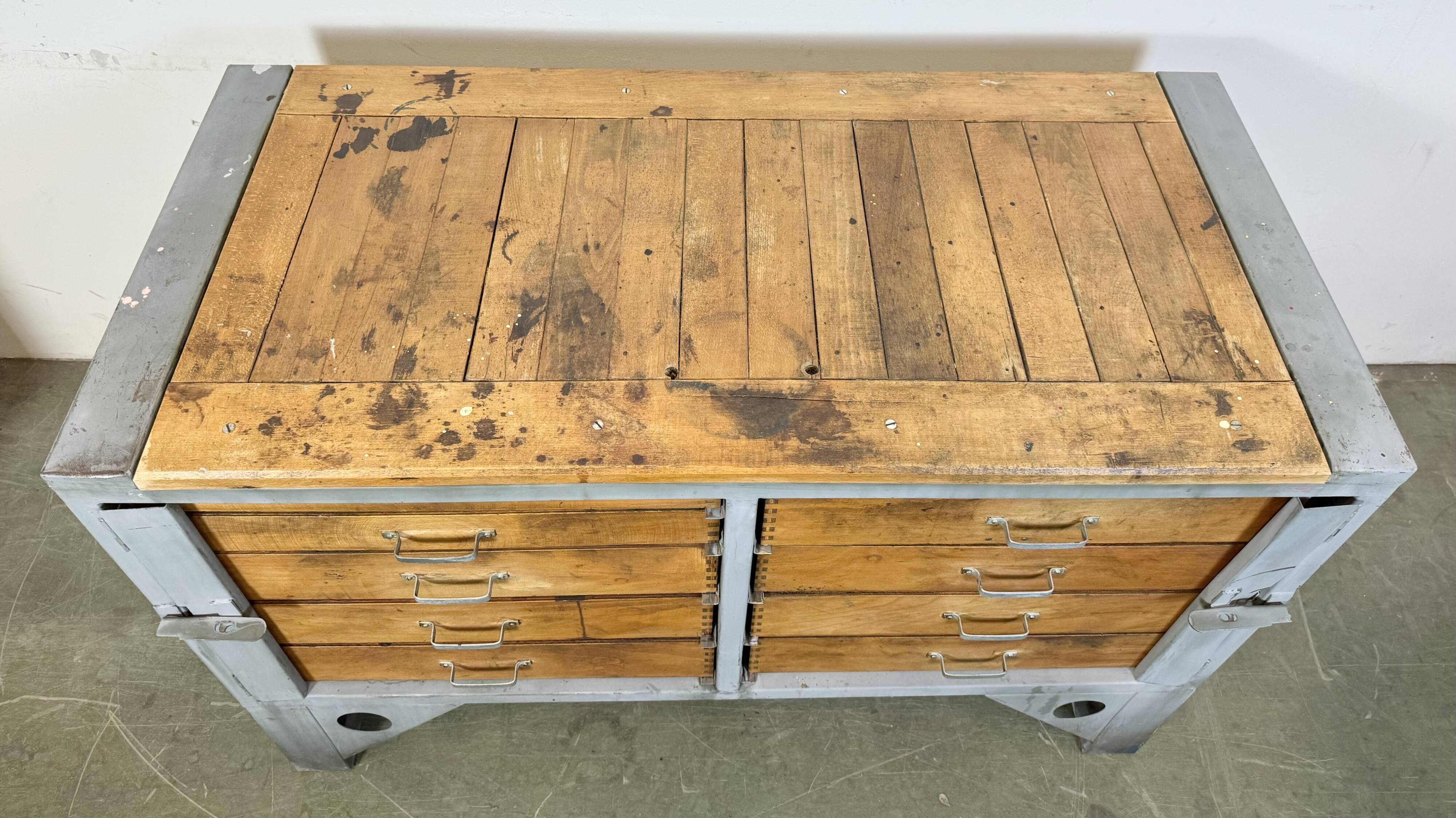 Vintage Grey Industrial Chest of Drawers, 1960s