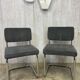 Pair of chrome and velvet chairs