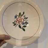 Round hollow plate, old pink model Graziella, Digoin Sarreguemines 1930.