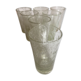 Série de 7 verres gobelets de biot signés