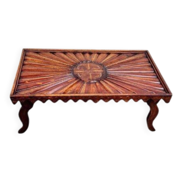Antique carved wooden coffee table