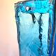 Large blue and chrome Murano lamp, 1960s. Italy