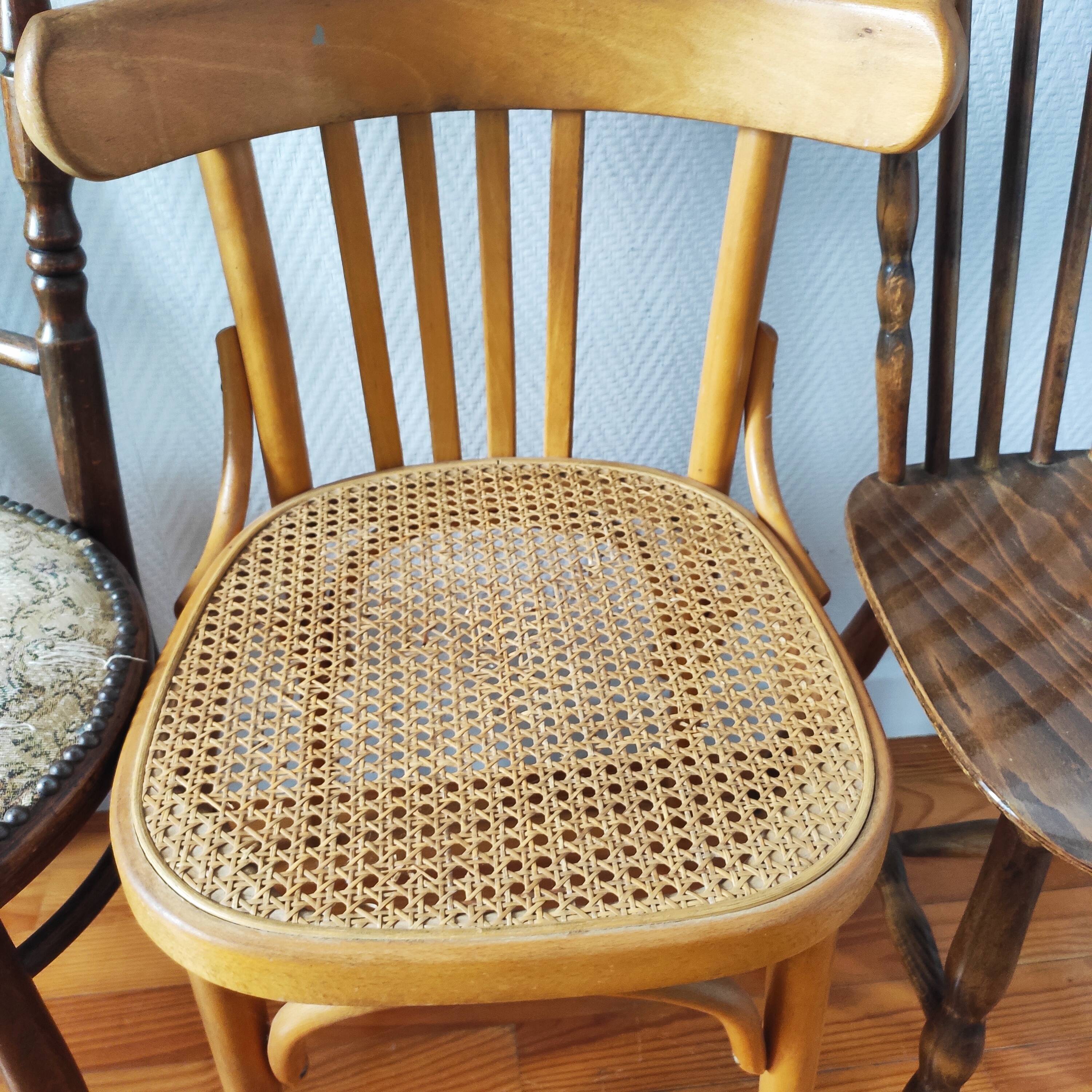 Set of 4 mismatched bistro chairs