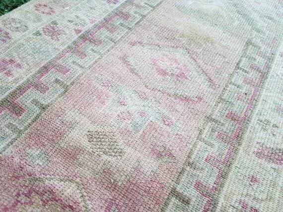 Vintage Turkish hallway rug 85x397 cm