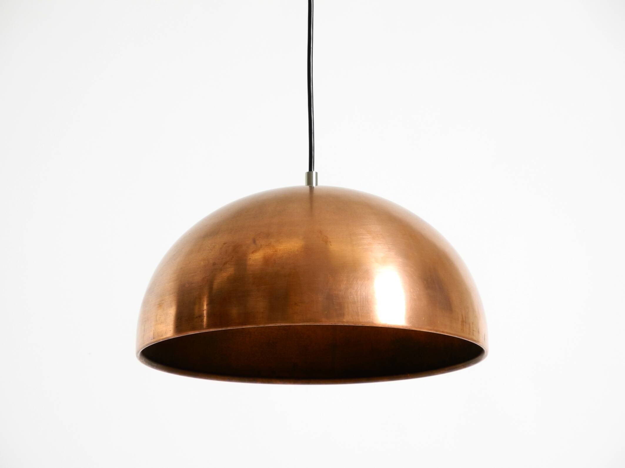 Original Italian Mid Century Modern copper dome pendant light