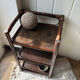 dark brown bamboo shelf