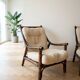 Pair of 1970s rattan armchairs