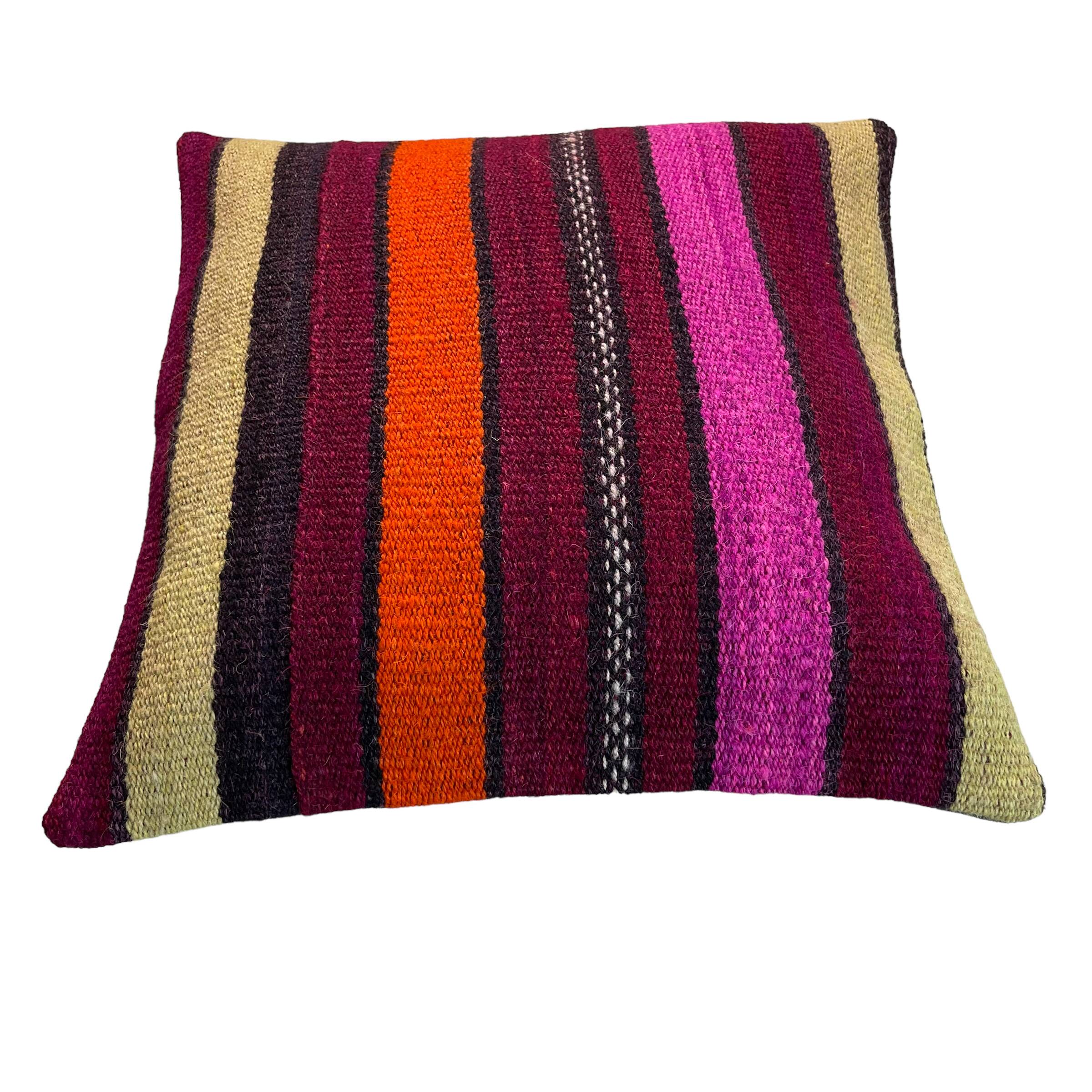 Housse de coussin kilim turc vintage, 40 x 40 cm
