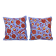 Set of 2 vintage embroidered cushion covers 48x48 cm