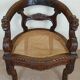 Renaissance style office chair in solid oak circa 1850